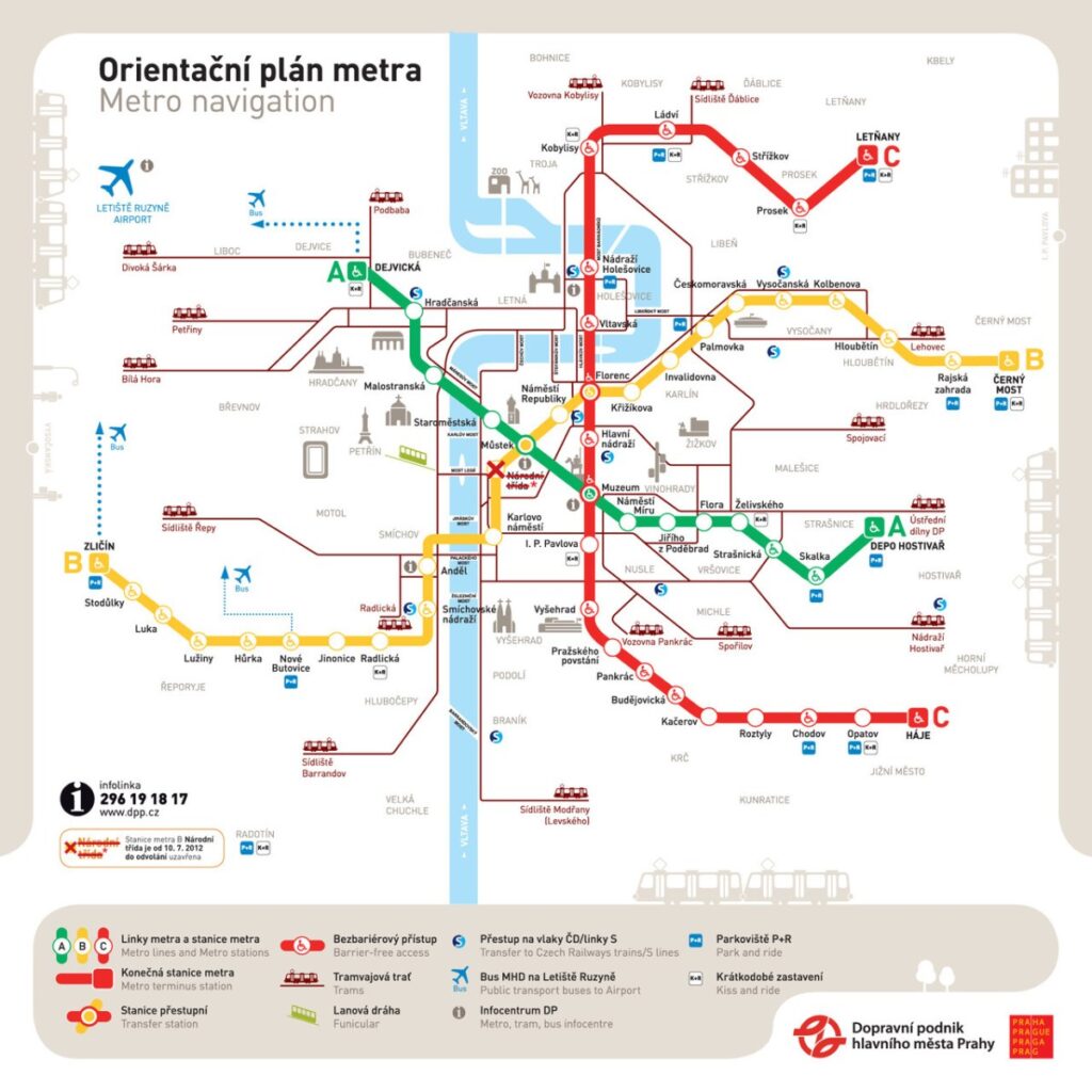 prague metro map